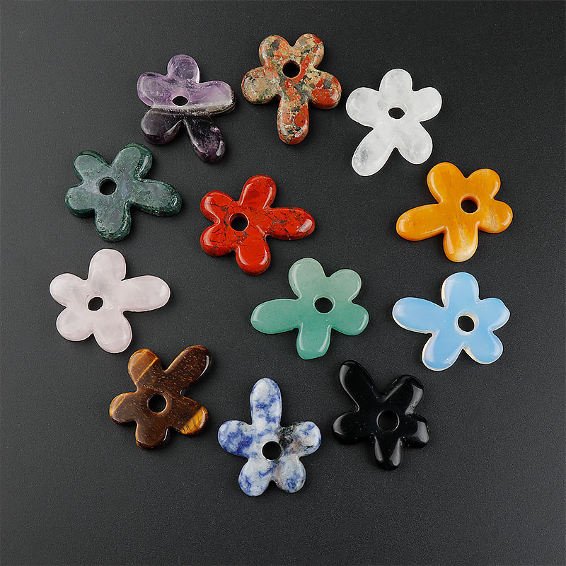 Natural Stone Flower Pendant for DIY Jewellery Making